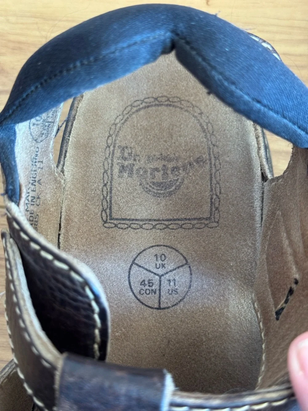 VTG 90s Dr Martens Fisherman Brown Leather Sandals - Chunky Platform Grunge Cage - Picture 10 of 10
